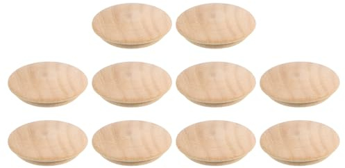 QUARKZMAN Holzlochstopfen, 10 Stück 35x30mm Abdeckkappen für Bohrlöcher Runde Kopf Hartholz Schraubenabdeckung Schraubenlochstopfen für Möbel Tische Stühle Schränke Bastelprojekte