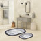 miqna Blattmuster Badematte Set, Rutschfester Boden Weiches, Wasserabsorbierendes 2-teiliges Badezimmerteppich Set (Earth Surface, 60 x 100 cm - 50 x 60 cm)