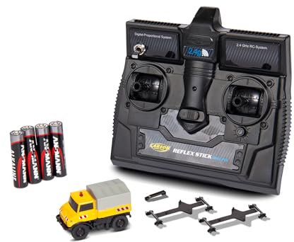 Carson 500504146 1:87 MB Unimog U406 Zweiwegefahrzeug 100% RTR - Fahrfertiges Modell, RC Auto, H0 Auto,RC Modell,Diorama Fahrzeug