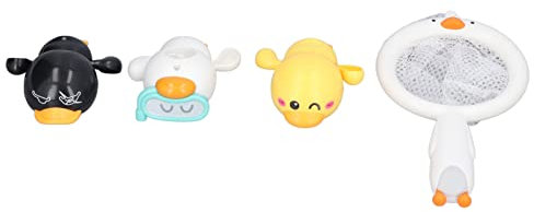 Jouets de Canard Flottant d'eau de Natation, Jouets de pataugeoire de Douche de bébé, Jouet de Bain 3 Canards à remonter Mignons, Filet de cuillère, Jouets de Baignoire de Jeu