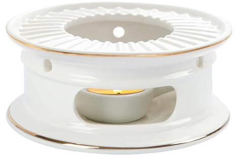 Baeroprki Teapot Warmer, Ceramic Tea Warmer with Tealight Holder, Teapot Heater for Heating Coffee, Milk, Tea Light Heater
