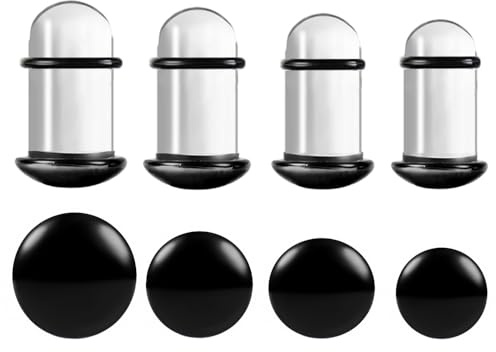 Vankula Tunnel Dehnset Single Flared Plugs Dehner Stretching kit 1.6mm-10mm Glas für männer damen Ohrpiercing ohrloch dehner Schmuck Schwarz Durchsichtiger Weiß Rosa