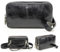 Contacts Sac à main en cuir véritable avec dragonne à 3 fermetures éclair, petit sac à bandoulière unisexe, pochette, sac à bandoulière pour femme/homme, Noir , Small