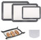 3 Pack Silicone Baking Mats Set with Scraper | 2 Half Sheets (42x29.5cm) + 1 Quarter Sheet (29x21cm) | BPA-Free Nonstick Reusable Bakeware Mats for Cookies | Macarons, Pastry and Oven Baking