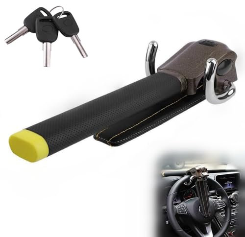 ADNUIES Lenkradsperre Auto, für VW Multivan T5 2003-2015, Lenkradschloss, Auto Lenkradschloss, Strapazierfähig, Universelle Passform, 3 Schlüssel,A