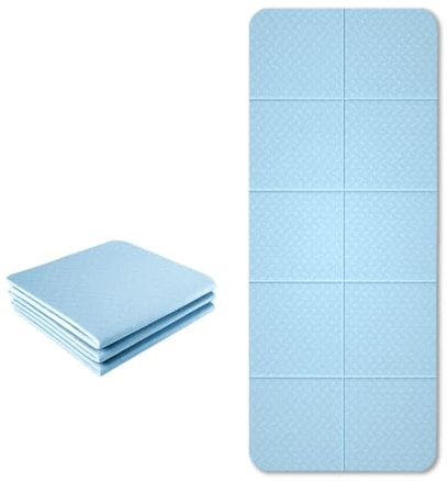 Treer Reiseyogamatte Faltbar - 6/8mm Yoga Matte Fitnessmatte - dünn leicht - Sportmatte Fitness Pilates - Reise Yogamatte