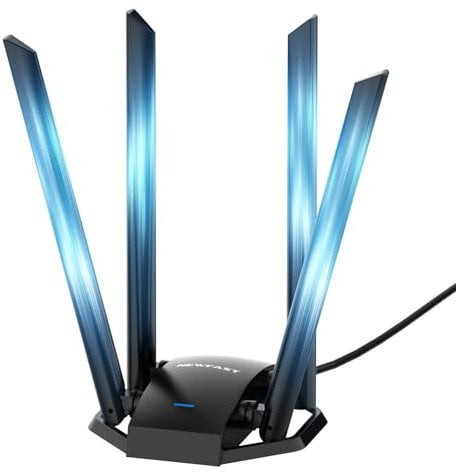 NEWFAST USB 3.0 WiFi Adapter for PC 1300Mbps USB WiFi Dongle, Dual Band 5Ghz/2.4Ghz Wireless Adapter for Win 11/10/8/8.1/7, 4x 6dBi High-Gain Antennas, Wireless Dongle, 802.11ac
