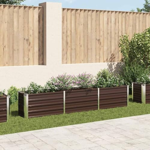 Willood Garten Hochbeet Verzinkter Stahl 240×40×45 cm Braun
