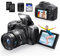 4K Digital Cameras for Photography, 12X Optical Zoom 72MP Vlogging Camera for YouTube with 270°Flip Screen, Autofocus & Anti-Shake Cameras, Wi-Fi & App-Controlled 4K Camera, 2 Batteries, 32GB SD Card