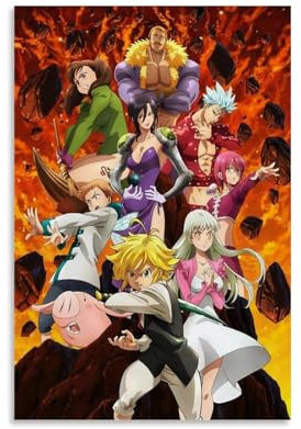 YHNGFDSKNB The Seven Deadly Sins 1 Classic Anime-Serie Leinwand Poster, Wandkunst Dekorative Malerei Schlafzimmer Gemälde Poster 30x45cm ohne Rahmen