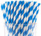 WREWING Pajitas de papel biodegradables de 12 mm de diámetro, 100 pajitas de colores a rayas ecológicas para Boba, cócteles y fiestas, color azul