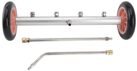 Pressure Washer Undercarriage Cleaner, Power Wash Water Broom, 16 Inch 4000PSI High Pressure Under Car Wash Water Broom with ExRod for Truck SUV Trailer (Blue Black)