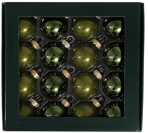 Kleine Baumkugeln aus Glas Ø 2 cm/2,5 cm/3 cm - Christbaumkugeln Baumschmuck Christbaumschmuck Weihnachtsbaumschmuck Weihnachtsbaumkugeln (16 Stück Kiefer-Opal, 3 cm)
