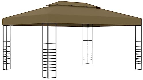 Tente de carport, tonnelle, 3 x 4 m, taupe, 180 g/m², pliable pour fête, mariage, activités commerciales