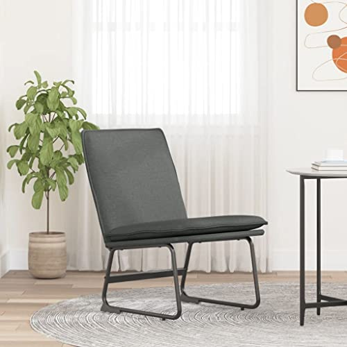 SooIarix Loungefåtölj mörkgrå 52 x 75 x 76 cm, tygöverdrag, metallram, stoppstol med halkfria ben, öronfåtölj för vardagsrum