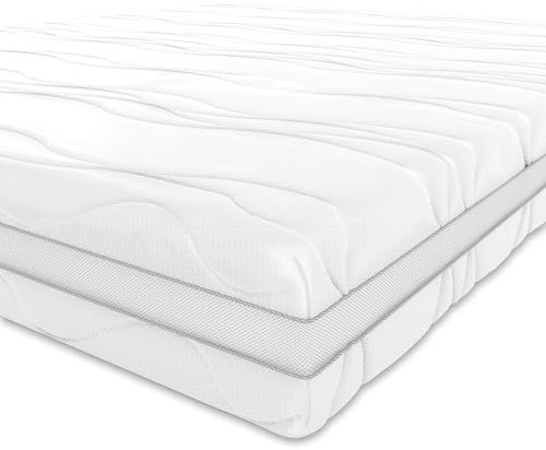 Amazon Basics Memoryschaum Matratze mit 7 Zonen, Mittel Fest (H3), 90 x 190 x 20 cm, Weiß