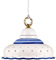 Helios Leuchten 207141 kleine Küchenlampe Keramiklampe weiss-blau | Pendellampe Pendelleuchte aus Keramik | handbemalte Keramikleuchte | Hängelampe 1 x E27