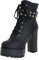Smilice Damen Plateau Stiefeletten mit hohem Blockabsatz und Niete (Schwarz, 39 EU)
