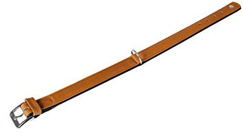 Karlie Halsband Elegance Kalbsleder, 50cm x 30mm, Cognac,Schwarz