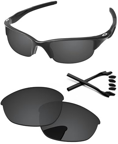 PapaViva Replacement Lenses for Oakley Half Jacket 2.0 OO9144 62mm Sunglass Solid Black Pro+ Anti-fog Polarized