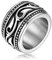 OIDEA Herren Ring Keltisch Edelstahl: Biker Vintage Bandring Punk Rock Biker Herrenring Nordisch Wikinger Gothic Viking Schmuck Geschenk für Männer Silber-schwarz Größe 60