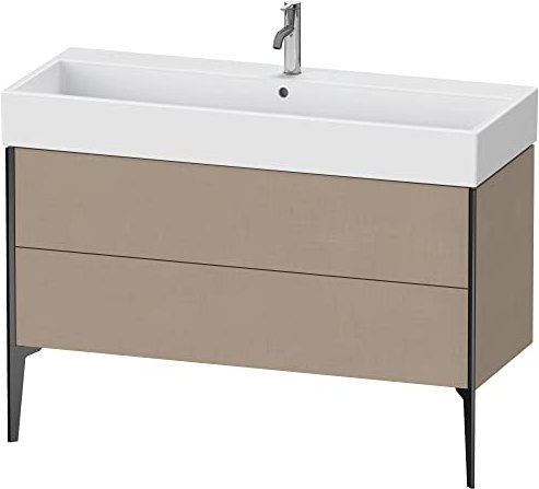 Duravit XViu 4538 Waschtischunterbau stehend, 2 Auszüge, für Waschtisch Vero Air 235012, 1184x454 mm, Farbe (Front/Korpus): schwarz matt/leinen - XV45380B275