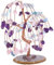 mookaitedecor Amethyst Aquamarine Rose Quartz Crystal Tumbled Stones Money Tree, Gemstone Feng Shui Ornaments Willow Healing Crystal Tree Gift Colourful Bedroom Accessories, Agate Slice Stand