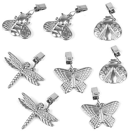 Bekith Confezione da 8 pesi decorativi per tovaglia, morsetti con clip in metallo, per esterni, giardino, feste, picnic, tovaglie