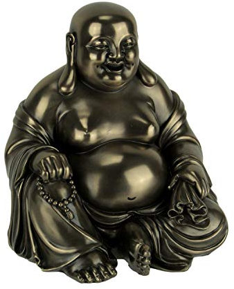 Veronese Design Buddha mit Perlen und Tasche, 15 cm hoch