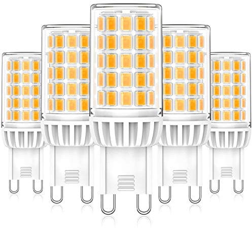 Eco.Luma G9 LED Lampen, 6W 550LM Warmweiß 2700K Leuchtmittel Glühbirnen, Ersatz für 50W 60W Halogenlampen, Kein Flackern 360°Abstrahlwinkel LED G9 Mais Birne, Nicht Dimmbar AC 220-240V, 5er Pack