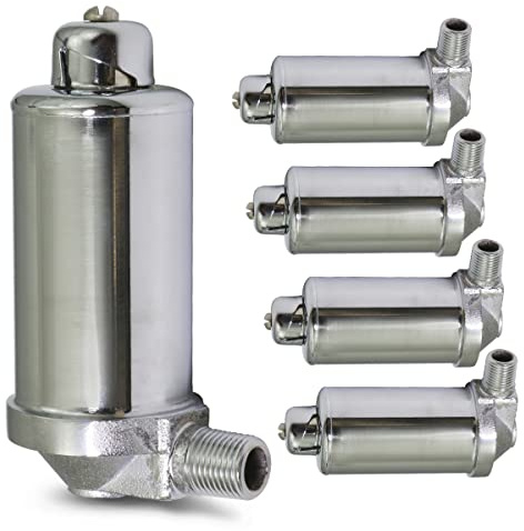 Midline Valve 6J3I5-5 Steam Radiator Air Vent; Heat Regulator Valve; Angle Adjustable Mount; 1/8 in. MIP; Chrome Plated Steel (5 Pack)
