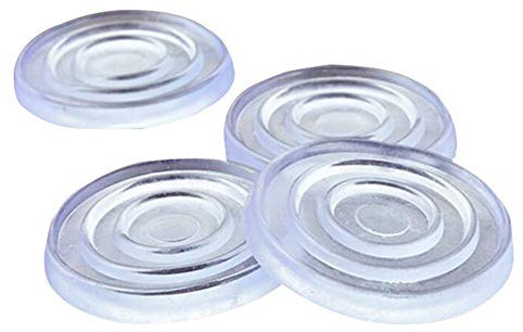 Lot de 60 patins antidérapants en verre transparent de 24 mm pour dessus de table en verre et en caoutchouc avec ventouse