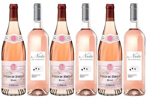 Rose Wine Mixed Case - Classic French Selection 6 x 75cl - Guigal Côtes du Rhône Rosé & Château Des Ferrages Note Rosé