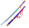 Uing Épée en Bois Exquis de Tueur de démons pour Roronoa Zoro, Enma, Katana Japonais, Fans d'Anime, Fait à la Main, Cosplay, Objets de Collection, Purple