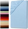 Julido Spannbettlaken 100x200 cm (Eisblau) - Jersey Betttuch aus 100% Baumwolle, Oeko-Tex Standard 100, hautfreundlich, atmungsaktiv & für Allergiker geeignet, Matratzenhöhe bis 30 cm