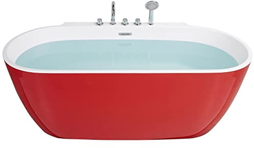 Baignoire Ilot Centrale en Acrylique Sanitaire Blanc Ultra Elégante et Très Design pour Salle de Bains Moderne et Minimaliste Beliani