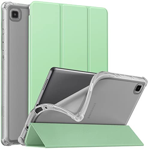 MoKo Funda Compatible con Samsung Galaxy Tab A7 Lite 8.7-Inch 2021 Tableta(SM-T227/SM-T225/SM-T220),Cubierta Protectora Plegable Delgada TPU Trasera Transparente con Soporte Triple, Verde