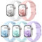 DigiHero 5 Pack Straps Compatible with Apple Watch Strap 38mm 40mm 41mm 42mm 44mm 45mm 49mm,Soft Silicone Strap Replacement Wristbands Compatible with iWatch Series 10 9 8 7 6 5 4 SE Ultra Women Men.C