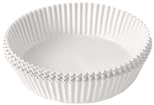 100 uds papel pergamino forro para freidora de aire, forro de papel desechable para freidora de aire, papel de horno para sartenes, horno y freidora de aire caliente (blanco)
