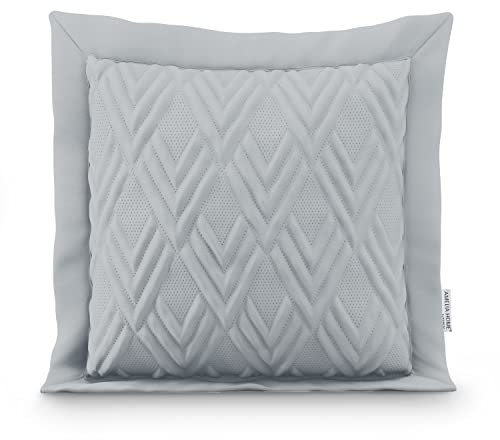 AmeliaHome Zierkissen Kissenbezug mit Füllung zweiseitig ultrasonic Steppung 45x45 cm Ophelia Grau