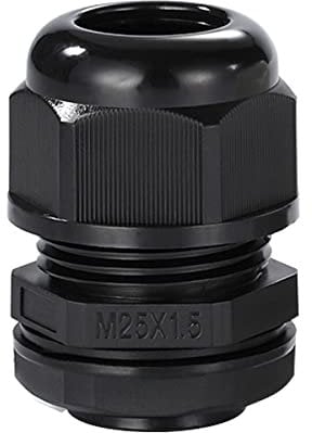 Meccion M25 Cable Gland 5 Pack IP68 Waterproof Nylon Cable Connectors with Locknut and Washer, Suitable for 12mm - 18mm Cables