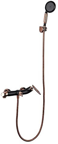 SXLSZ Robinet de Baignoire Mural Laiton Mitigeur de Douche avec Douchette Robinet de Douche Monocommande Eau Chaude et Froide Mitigeur de Baignoire, 2 Fonctions,Rose Gold