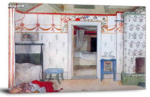 38 berühmte Gemälde von Carl Larsson Brita's Forty Winks Poster dekorative Malerei Leinwand Wandkunst Wohnzimmer Poster Schlafzimmer Gemälde 60 x 90 cm