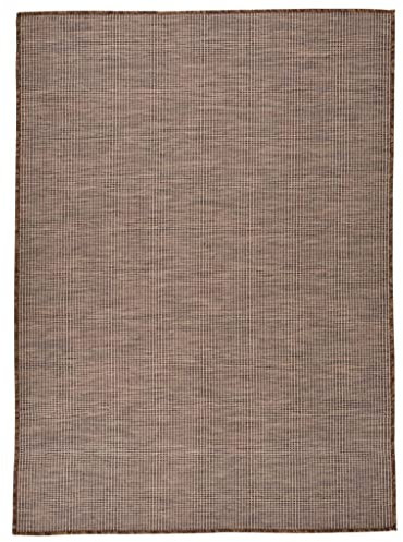 vidaXL Outdoor Teppich Flachgewebe Witterungsbeständig UV-beständig Außenteppich Balkon Terrasse Garten Swimming Pool 200x280cm Braun
