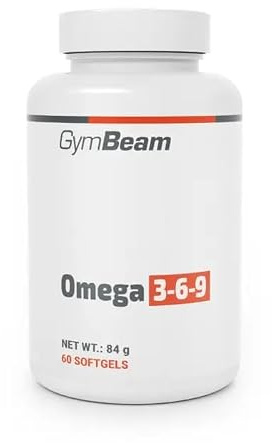 GymBeam Integratore Omega 3-6-9, 800mg Olio di Pesce, 600mg Olio di Semi di Lino, 580mg Olio di Girasole, Con EPA, DHA e Vitamina E, per la Salute del Cuore, Fonte di Acidi Grassi (60 cps)