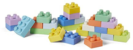 Infantino Superweiche Bausteine, BPA-freies, sensorisches Spielzeug, bunt, Set aus 25, Babylernspielzeug, Multicolored