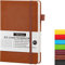 AEYAKA Liniert notizbuch A5 Journal Notizbuch A5 Liniertes Tagebuch Hardcover und Elastischem Verschlusst Stifthalter PU-Lederhülle Thick 80gsm Paper, 15 x 21 cm (Liniert, Braun)