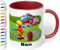 Tasse mit Namen für Kinder Feuerwehrmann – Kindertasse personalisiert – Feuerwehr Kinderbecher Trinkbecher für Jungen und Mädchen - rundum bedruckt – Geschenk zu Weihnachten, Geburtstag (Bordeaux)