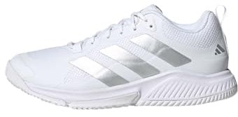 adidas Damen Court Team Bounce 2.0 Shoes Schuhe, Cloud White/Silver Metallic/Grey One, 42 2/3 EU
