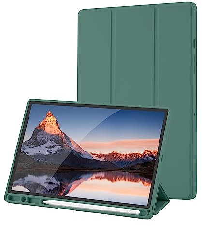 Custodia Cover Tablet Samsung Galaxy Tab A8 10,5 Pollici 2021 (SM-X205/SM-X200), Retro TPU Flessibile con Supporto a Tripla Piega, Sospensione/Riattivazione Automatica, (Verde Pino)